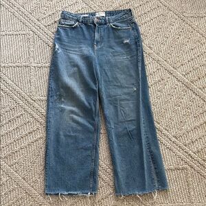 Bershka Blue Flare Wide Leg Jeans